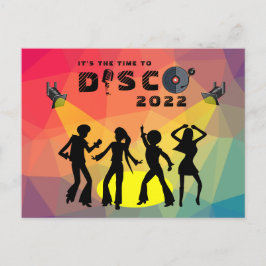 Disco Tanzfläche Retro Multicolor Feier Postkarte