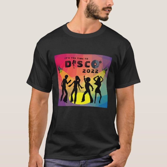 Disco Tanzfläche Retro Multicolor Feier T-Shirt (Vorderseite)