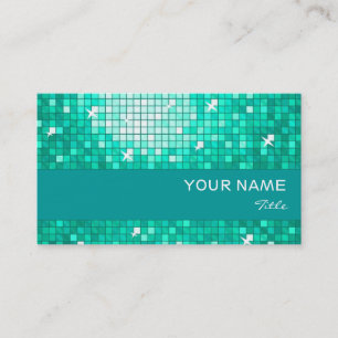Disco Tiles Aqua Visitenkarte