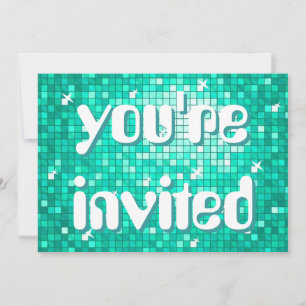 Disco Tiles Aqua 'you are welcome' Amelia-Text Einladung
