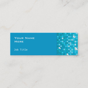 Disco Tiles Blauer Seitenschwanz Mini Visitenkarte