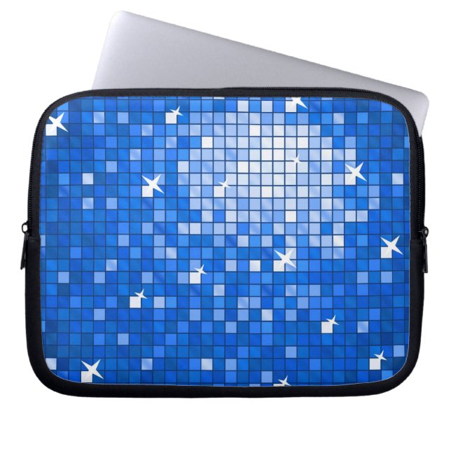 Disco Tiles Dark Blue Notebook-Hülle 10 Zoll Laptopschutzhülle (Vorderseite)