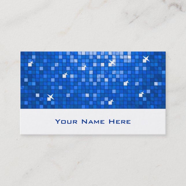 Disco Tiles Dark Blue Visitenkarte weiß (Vorderseite)