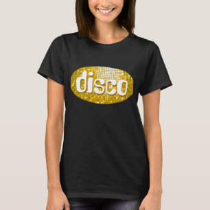 Disco Tiles "Gold" "Disco" T - Shirt schwarz