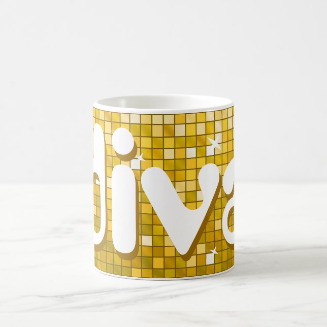 Disco Tiles "Gold" "diva" Tasse (Mittel)