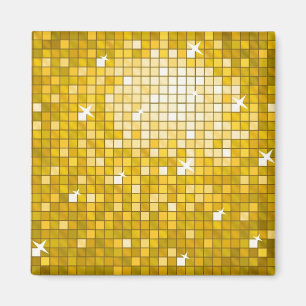Disco Tiles "Gold" Kühlschrankmagnet Platz Magnet