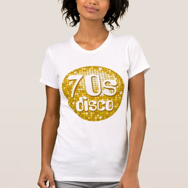 Disco Tiles "Gold" Ladys Petition white 70er Disco T-Shirt (Vorderseite)
