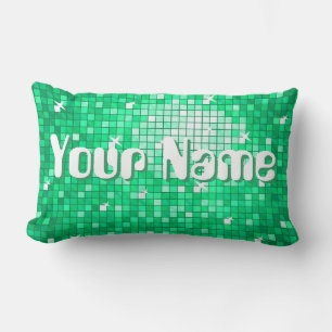 Disco Tiles Green 'Name' werfen Kissen lumbar