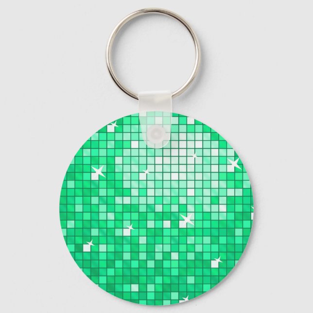 Disco Tiles "Jade" Schlüsselanhänger rund (Vorderseite)