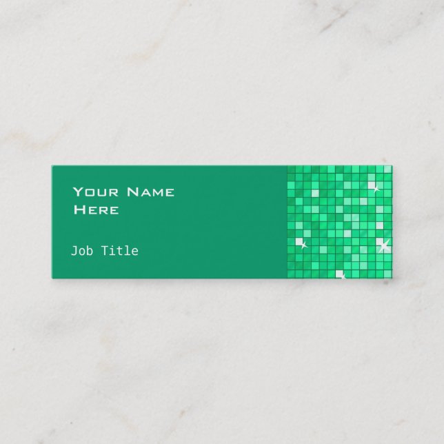 Disco Tiles Jade Visitenkartenseite mager Mini Visitenkarte (Vorderseite)