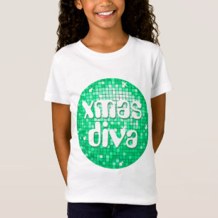 Disco Tiles Jade 'xmas diva' Girls angepasst T-Shirt