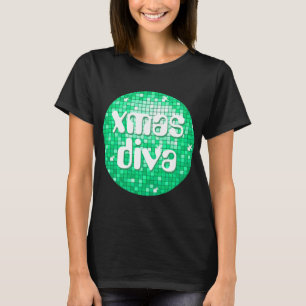 Disco Tiles Jade 'xmas diva' T - Shirt schwarz
