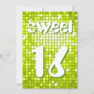 Disco Tiles Limon "Sweet 16" Einladung Amelia Text
