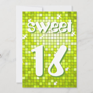 Disco Tiles Limon "Sweet 16" Einladung Amelia Text