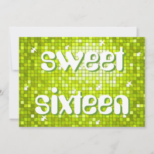Disco Tiles Limoner "16 . Geburtstag"-Amelia-Text Einladung