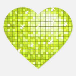 Disco Tiles Limones Aufkleberherz Herz-Aufkleber