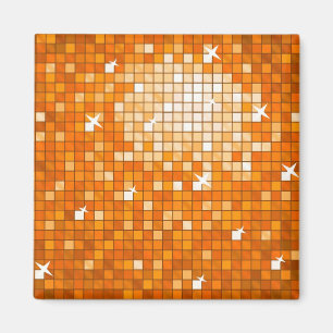 Disco Tiles Orange Kühlschrankmagnet Square Magnet
