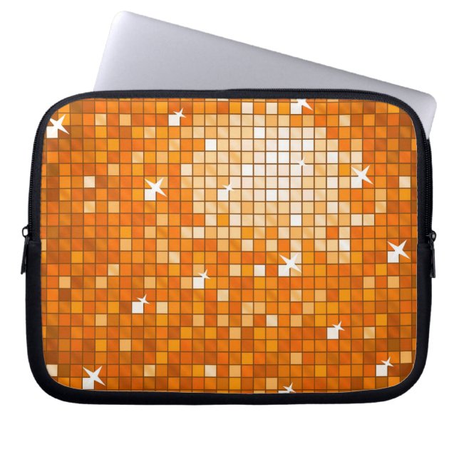 Disco Tiles Orange Notebook-Ärmel 10 Zoll Laptopschutzhülle (Vorderseite)