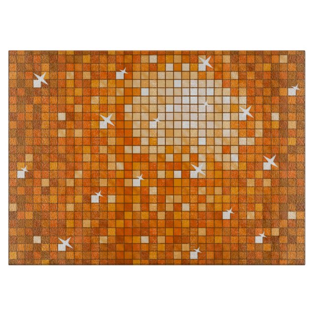 Disco Tiles Orange Schneidebrett (Vorderseite)