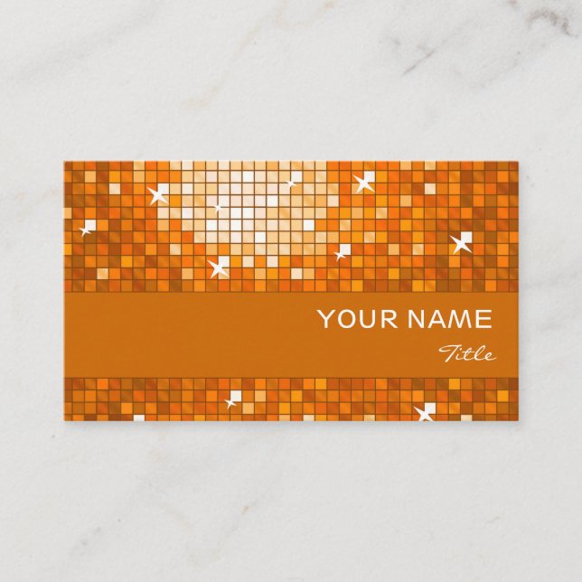 Disco Tiles Orange Visitenkarte Orange Streifen (Vorderseite)