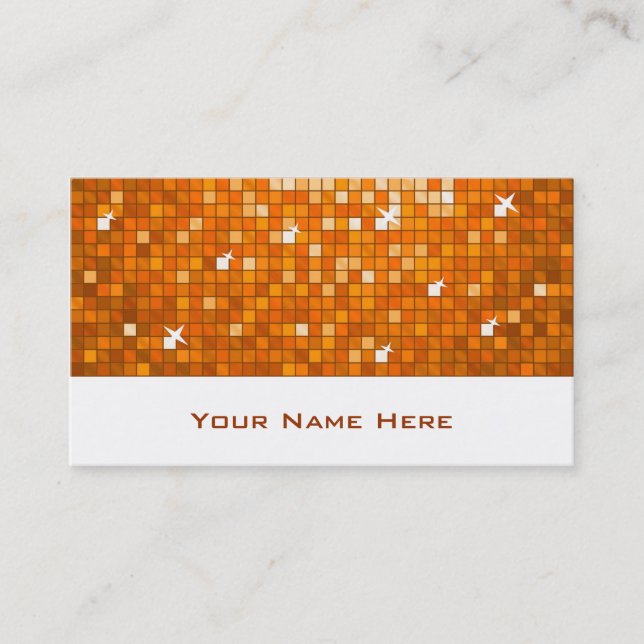 Disco Tiles Orange Visitenkarte weiß (Vorderseite)