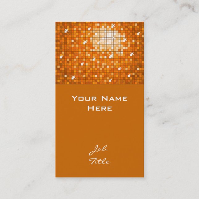 Disco Tiles Orange Visitenkarten oben Visitenkarte (Vorderseite)