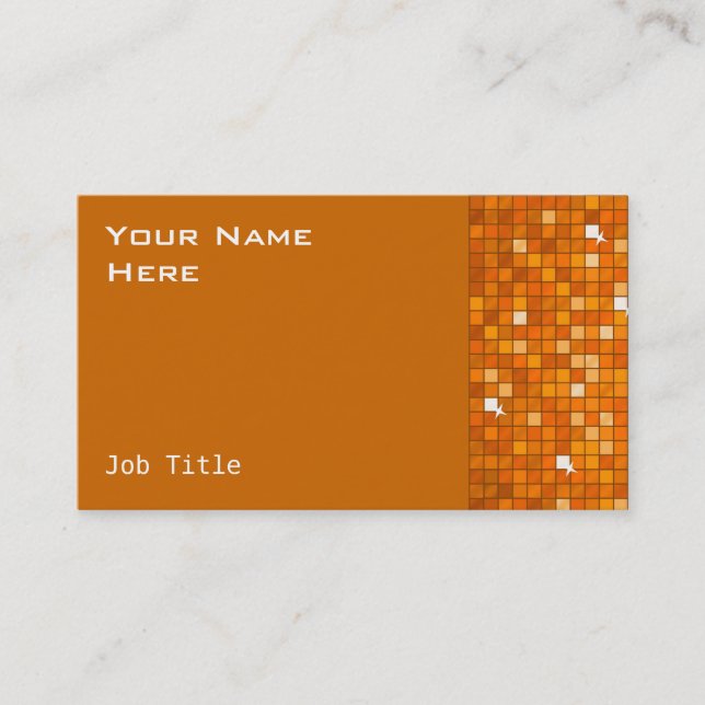 Disco Tiles Orange Visitenkartenseite Visitenkarte (Vorderseite)
