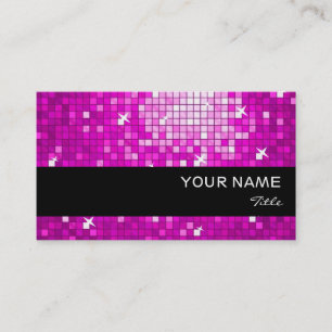 Disco Tiles Pink Visitenkarte schwarzer Streifen