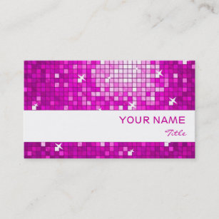 Disco Tiles Pink Visitenkarte, weißer Streifen Visitenkarte