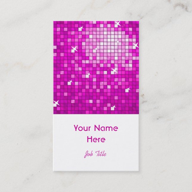 Disco Tiles Pink Visitenkarte weißes Portrait (Vorderseite)
