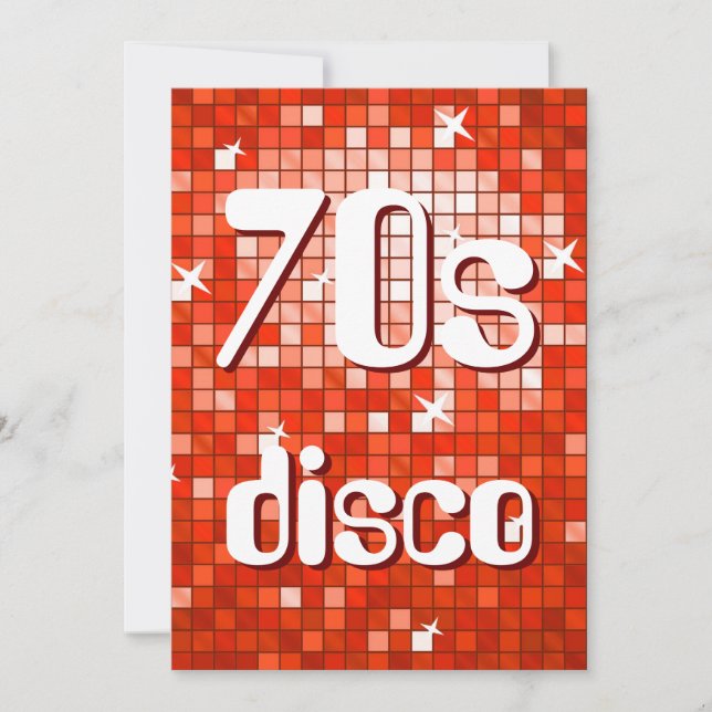 Disco Tiles Red 70er Disco Einladung (Vorderseite)
