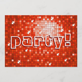 Disco Tiles Red 'Party'!Einladung Einladung