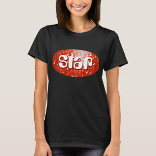 Disco Tiles Red 'star' T - Shirt schwarz