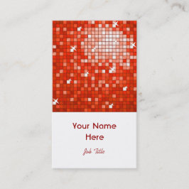 Disco Tiles Red Visitenkarte weißes Portrait