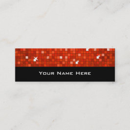 Disco Tiles Red Visitenkarten mager schwarz Mini Visitenkarte
