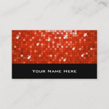 Disco Tiles Red Visitenkarten schwarz