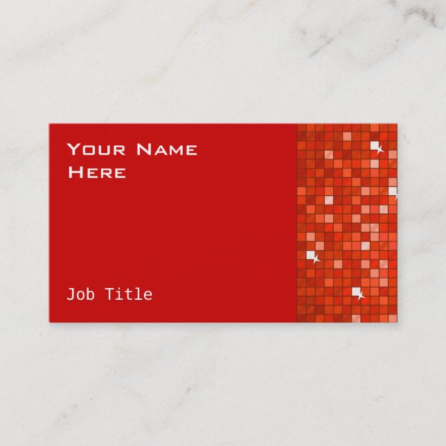 Disco Tiles Red Visitenkartenseite Visitenkarte (Vorderseite)