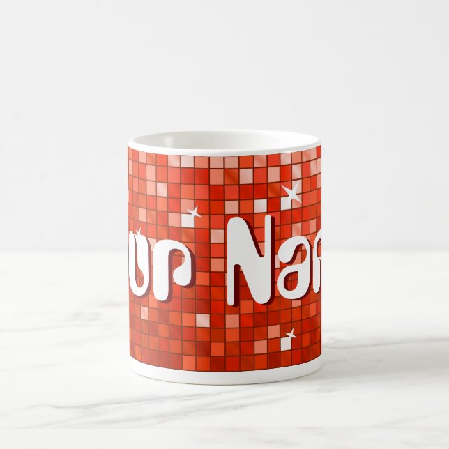 Disco Tiles Red 'Your Name' Tasse (Mittel)