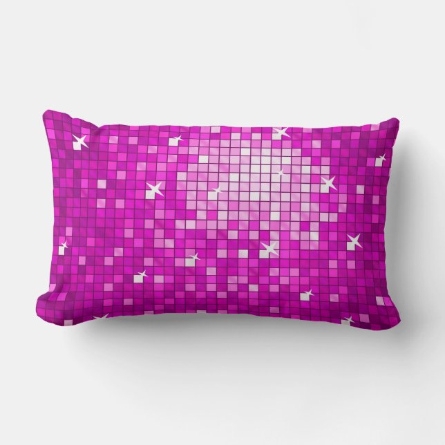Disco Tiles Rosa Kissen (Vorderseite)