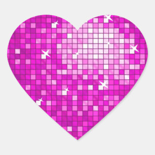 Disco Tiles Rosa Stickerherz Herz-Aufkleber