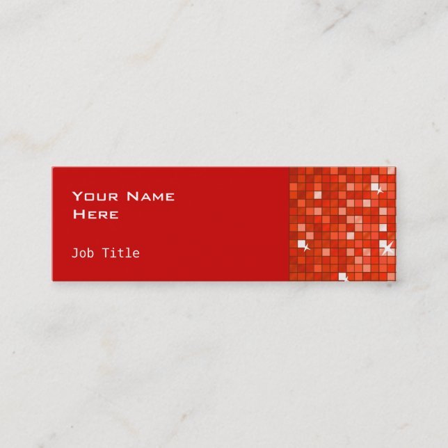 Disco Tiles Rote Visitenkartenseite mager rot Mini Visitenkarte (Vorderseite)