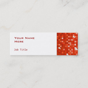 Disco Tiles Rote Visitenkartenseite magisch weiß Mini Visitenkarte