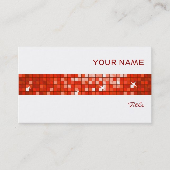 Disco Tiles Roter Fliesenstreifen weiß Visitenkarte (Vorderseite)