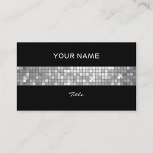 Disco Tiles "Silver" Fliesen Streifen schwarz Rück Visitenkarte