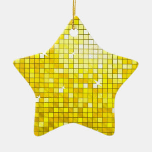 Disco Tiles Yellow Ornament Star