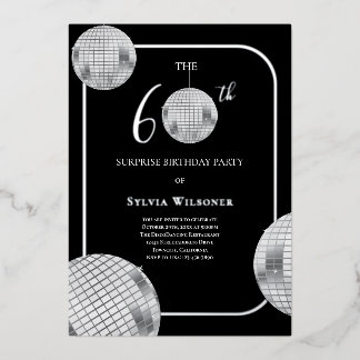 Disco Überraschung 60. Geburtstagsparty Folieneinladung