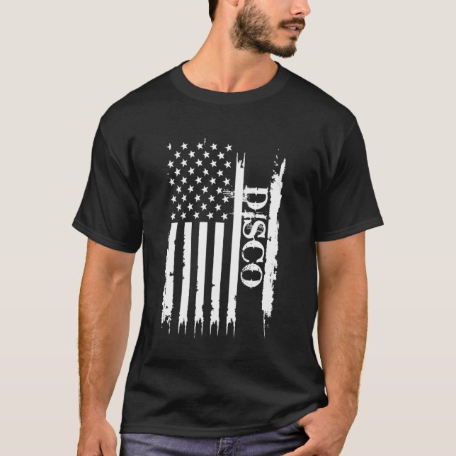 Disco United Staaten erschüttert US-Flagge T-Shirt (Vorderseite)