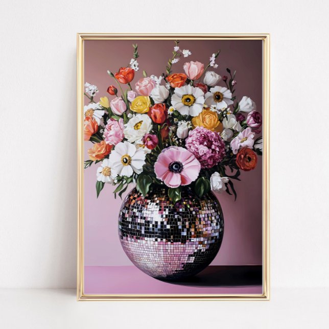Disco Vase with Flowers Poster (Von Creator hochgeladen)