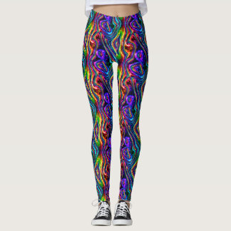 DISCO-VEREIN-NEONlicht-PARTY-Mosaikwellen Leggings