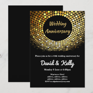 Disco, Vintage, Tanzhochzeit, Jubiläumseinladung Einladung